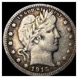 1915-S Silver Barber Quarter LIGHTLY CIRCULATED