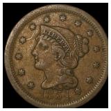 1854 Braided Hair Large Cent NICELY CIRCULATED