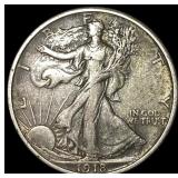 1918-S Silver Walking Liberty Half Dollar NEARLY U