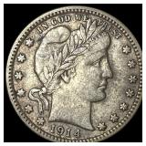 1914-D Silver Barber Quarter ABOUT UNCIRCULATED