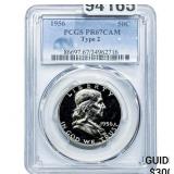 1956 Franklin Half Dollar PCGS PR67 CAM Type 2