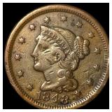 1848 Braided Hair Large Cent NEARLY UNCIRCULATED