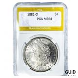 1882-O Morgan Silver Dollar PGA MS64