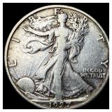 1927-S Silver Walking Liberty Half Dollar  NEARLY
