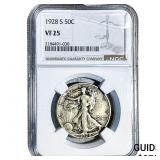 1928-S Walking Liberty Half Dollar NGC VF25