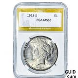 1923-S Silver Peace Dollar PGA MS63