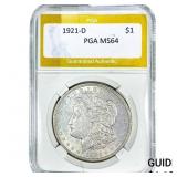 1921-D Morgan Silver Dollar PGA MS64