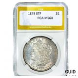 1878 8TF Morgan Silver Dollar PGA MS64