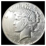 1927 Silver Peace Dollar NEARLY UNCIRCULATED