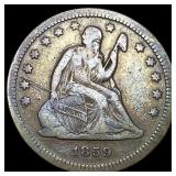 1859 Silver Seated Liberty Quarter LIGHTLY CIRCULA