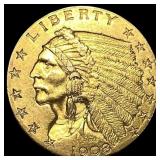 1908 Indian Head Gold $2.50 Quarter Eagle CHOICE A