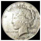 1934 Silver Peace Dollar NEARLY UNCIRCULATED