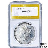 1878 8TF Morgan Silver Dollar PGA MS65