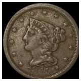 1849 Braided Hair Half Cent NEARLY UNCIRCULATED