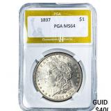 1897 Morgan Silver Dollar PGA MS64