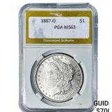 1887-O Morgan Silver Dollar PGA MS63