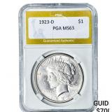 1923-D Silver Peace Dollar PGA MS63