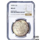 1878-S Morgan Silver Dollar NGC MS63