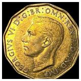 1944 Great Britain Brass 3 Pence