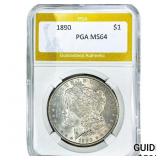 1890 Morgan Silver Dollar PGA MS64