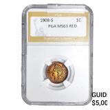 1908-S Indian Head Cent PGA MS63 RED