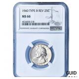 1960 Washington Silver Quarter NGC MS66 Type B Rev