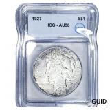 1927 Silver Peace Dollar ICG AU58