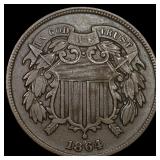 1864 Copper Two-Cent Piece NEARLY UNCIRCULATED