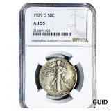 1929-D Walking Liberty Half Dollar NGC AU55