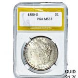 1880-O Morgan Silver Dollar PGA MS63