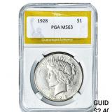 1928 Silver Peace Dollar PGA MS63