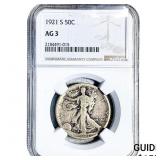 1921-S Walking Liberty Half Dollar NGC AG3