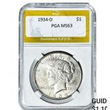 1934-D Silver Peace Dollar PGA MS63