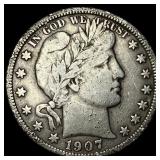 1907 Barber Half Dollar LIGHTLY CIRCULATED