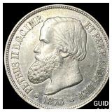 1876 Brazil Silver 1000 Reis