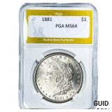 1881 Morgan Silver Dollar PGA MS64
