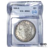 1890-S Morgan Silver Dollar ICG MS62