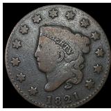 1821 Coronet Head Large Cent NICELY CIRCULATED