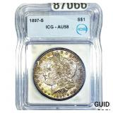1897-S Morgan Silver Dollar ICG AU58