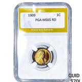 1909 Wheat Cent PGA MS65 RD