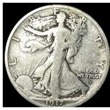 1917-S Silver Walking Liberty Half Dollar LIGHTLY
