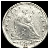 1858 Seated Liberty Quarter NICELY CIRCULATED