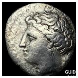 Greek Bruttium Terina 300 BC Silver Drachm