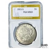 1921-S Morgan Silver Dollar PGA MS64