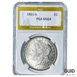 1921-S Morgan Silver Dollar PGA MS64