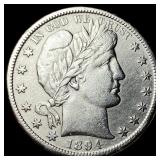 1894-S Silver Barber Half Dollar CHOICE AU