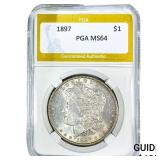 1897 Morgan Silver Dollar PGA MS64