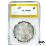 1897 Morgan Silver Dollar PGA MS64