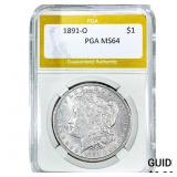 1891-O Morgan Silver Dollar PGA MS64
