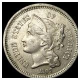 1867 Nickel Three-Cent Piece CLOSELY UNCIRCULATED